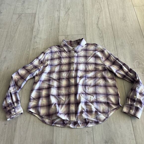 Madewell Flannel Kempton Button-Up Shirt in Linbrook Plaid size M - Picture 1 of 8